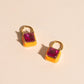 Neon Square Huggie Hoop Charms