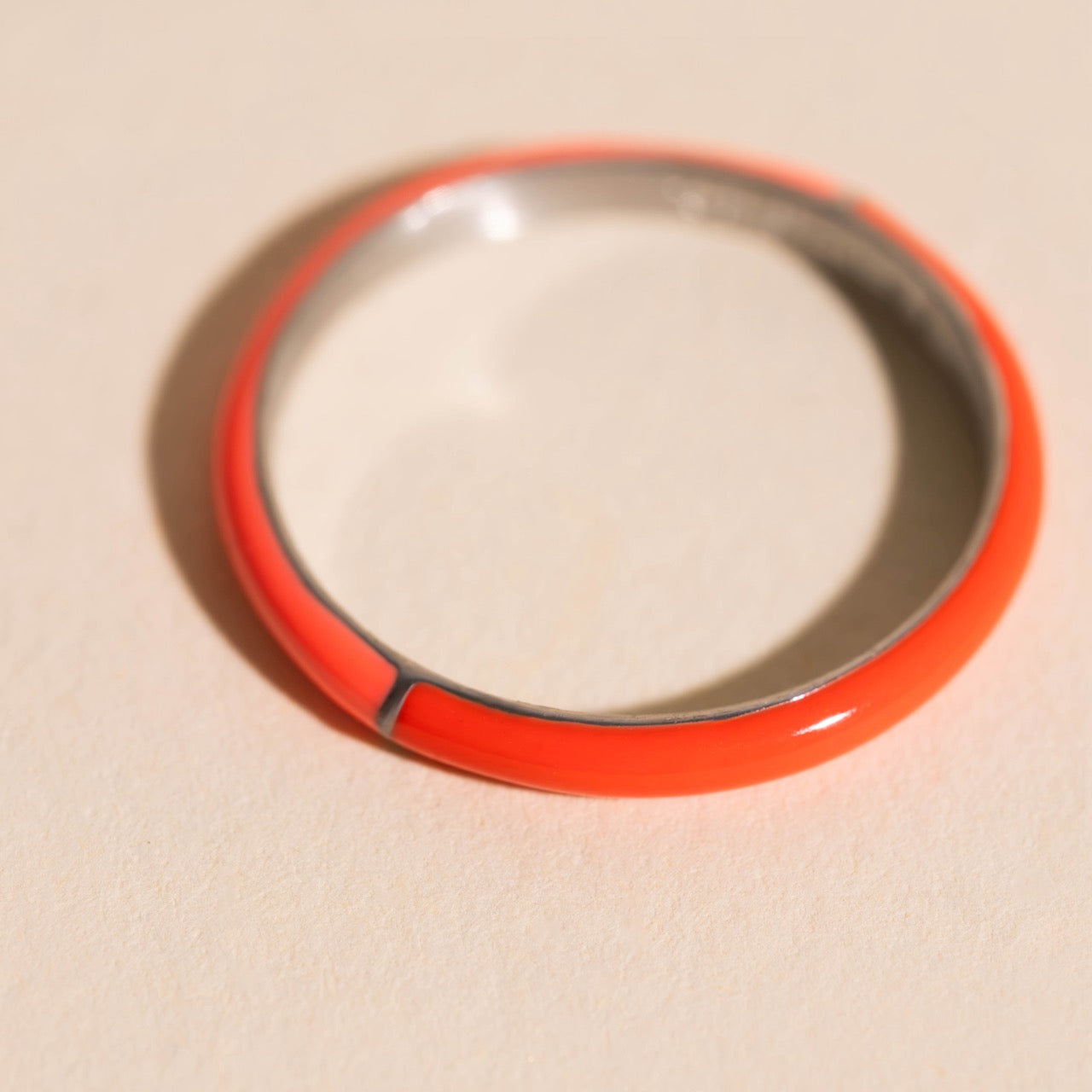 Split Color Neon Red & Pink Stacker Ring