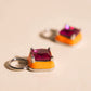 Neon Square Huggie Hoop Charms