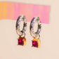 Neon Square Huggie Hoop Charms