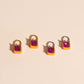 Neon Square Huggie Hoop Charms