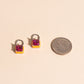 Neon Square Huggie Hoop Charms
