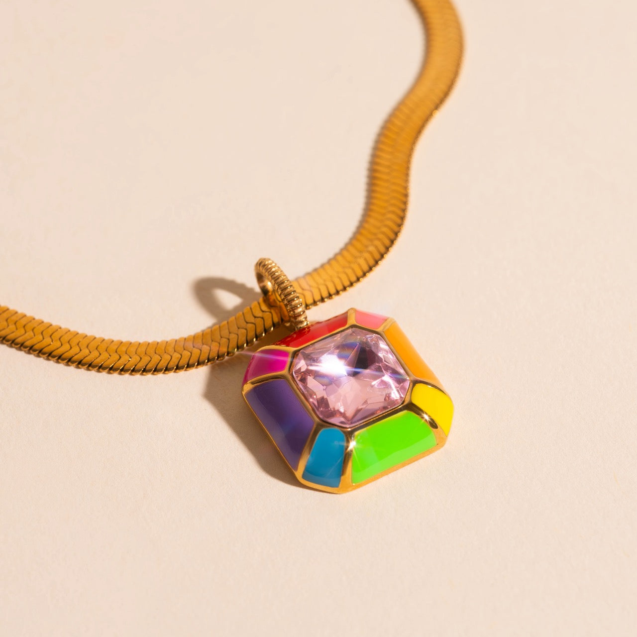 Miley Neon Rainbow Necklace Charm