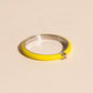 Neon Yellow & Pink Crystal Stacker Ring