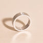 Crystal Baguette Textured  Ring