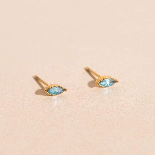 Blue Mini Crystal Stud Earrings