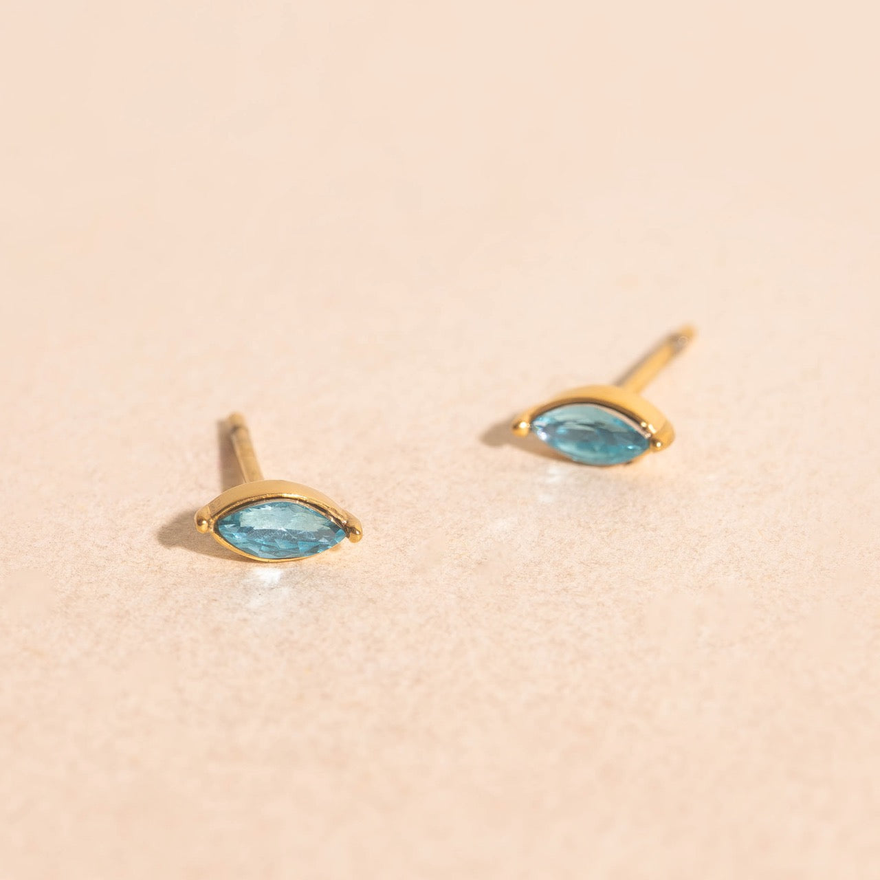 Blue Mini Crystal Stud Earrings