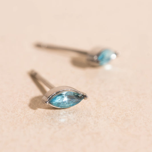 Blue Mini Crystal Stud Earrings