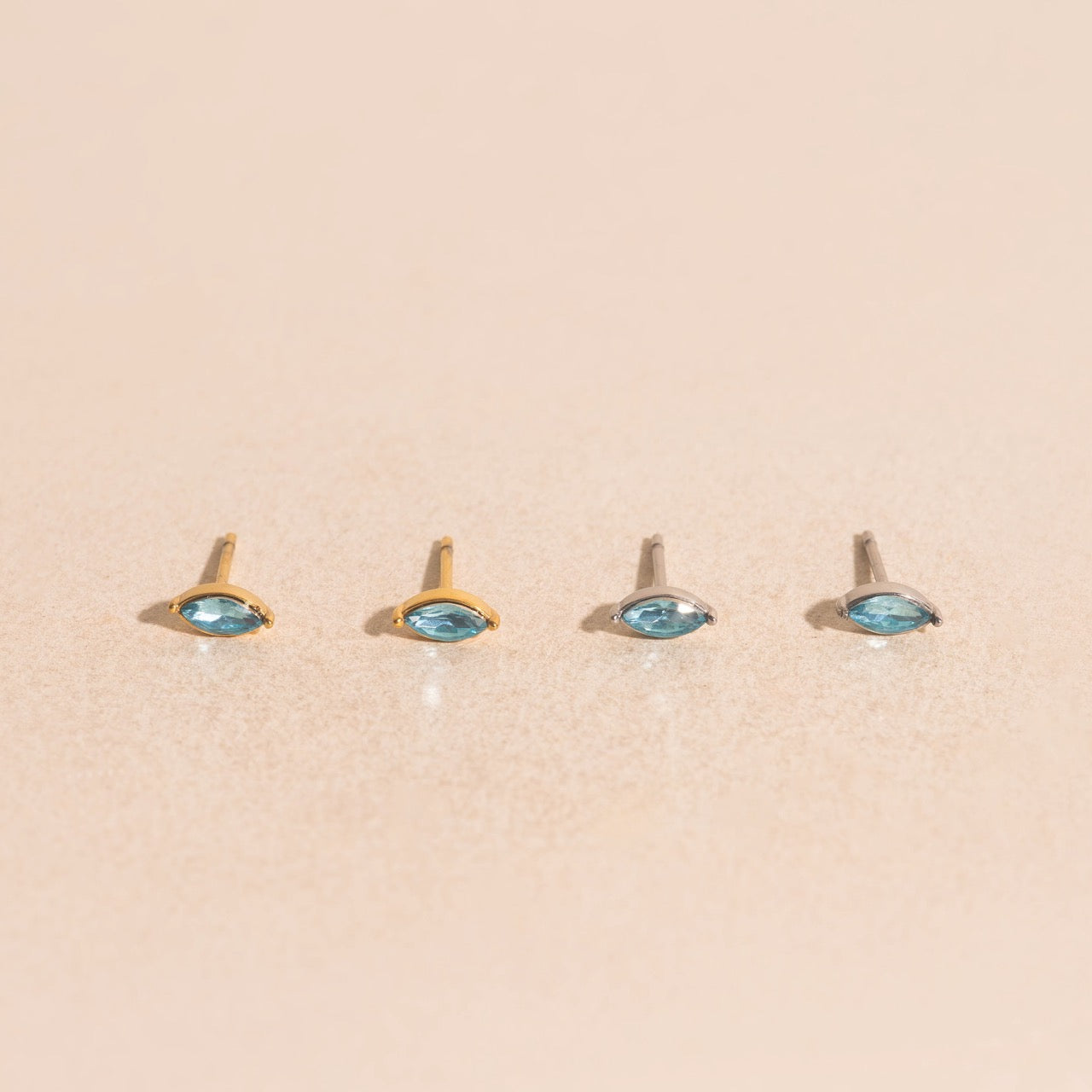 Blue Mini Crystal Stud Earrings
