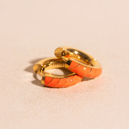 Neon Color Chunky Rounded Huggie Hoop Earrings