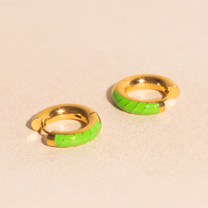 Neon Color Chunky Rounded Huggie Hoop Earrings