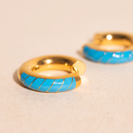 Neon Color Chunky Rounded Huggie Hoop Earrings