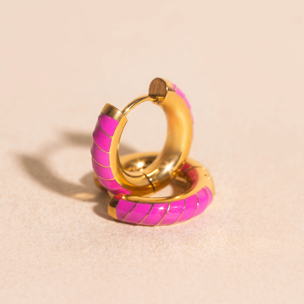Neon Color Chunky Rounded Huggie Hoop Earrings
