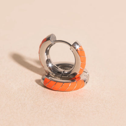Neon Color Chunky Rounded Huggie Hoop Earrings