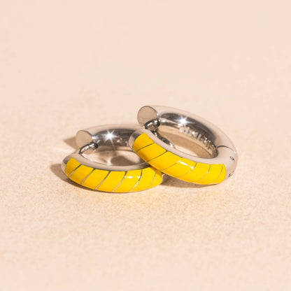 Neon Color Chunky Rounded Huggie Hoop Earrings