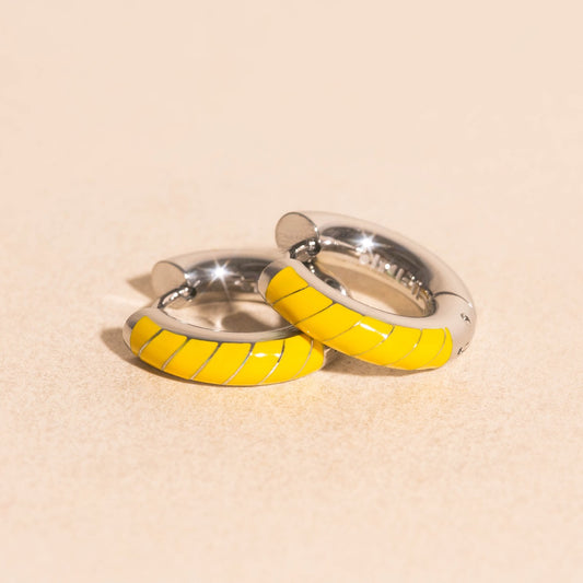 Neon Color Chunky Rounded Huggie Hoop Earrings