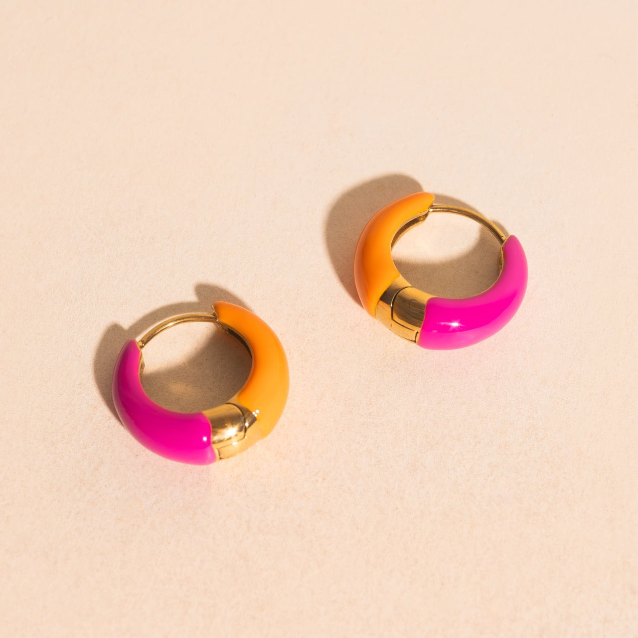 Neon Split Teardrop Chunky Huggie Hoop