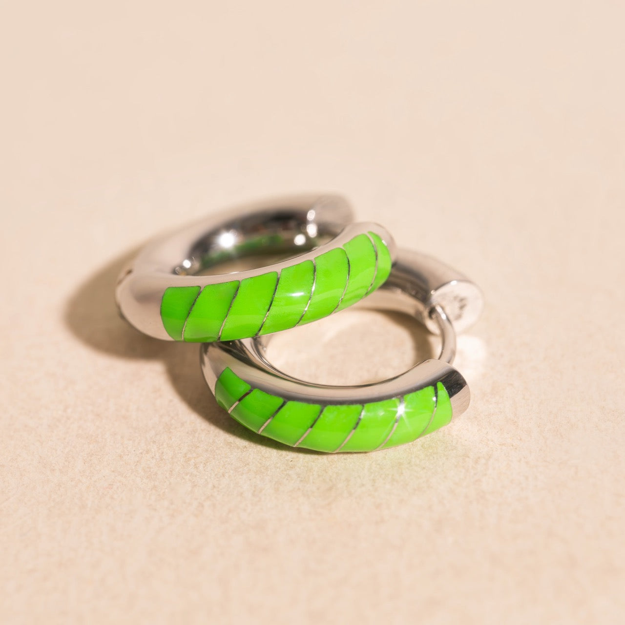 Neon Color Chunky Rounded Huggie Hoop Earrings