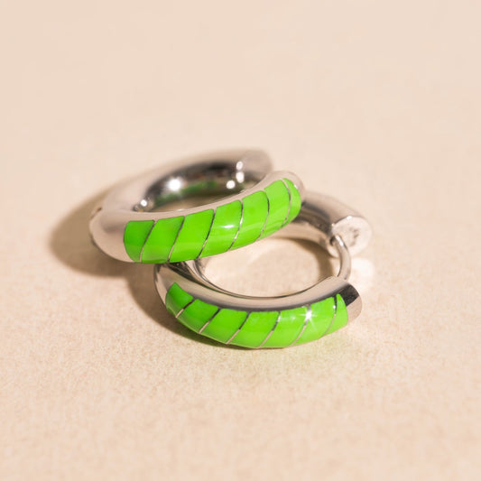 Neon Color Chunky Rounded Huggie Hoop Earrings