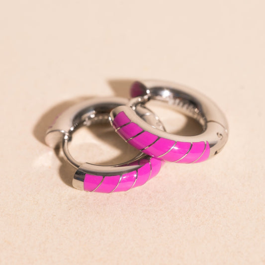 Neon Color Chunky Rounded Huggie Hoop Earrings