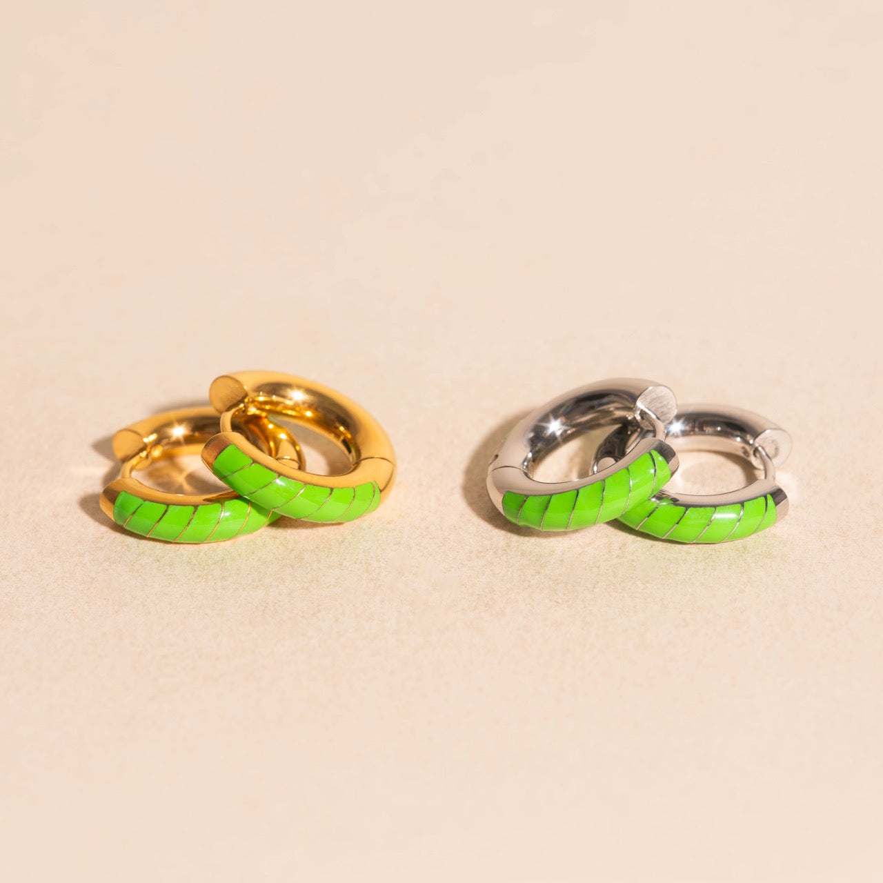 Neon Color Chunky Rounded Huggie Hoop Earrings