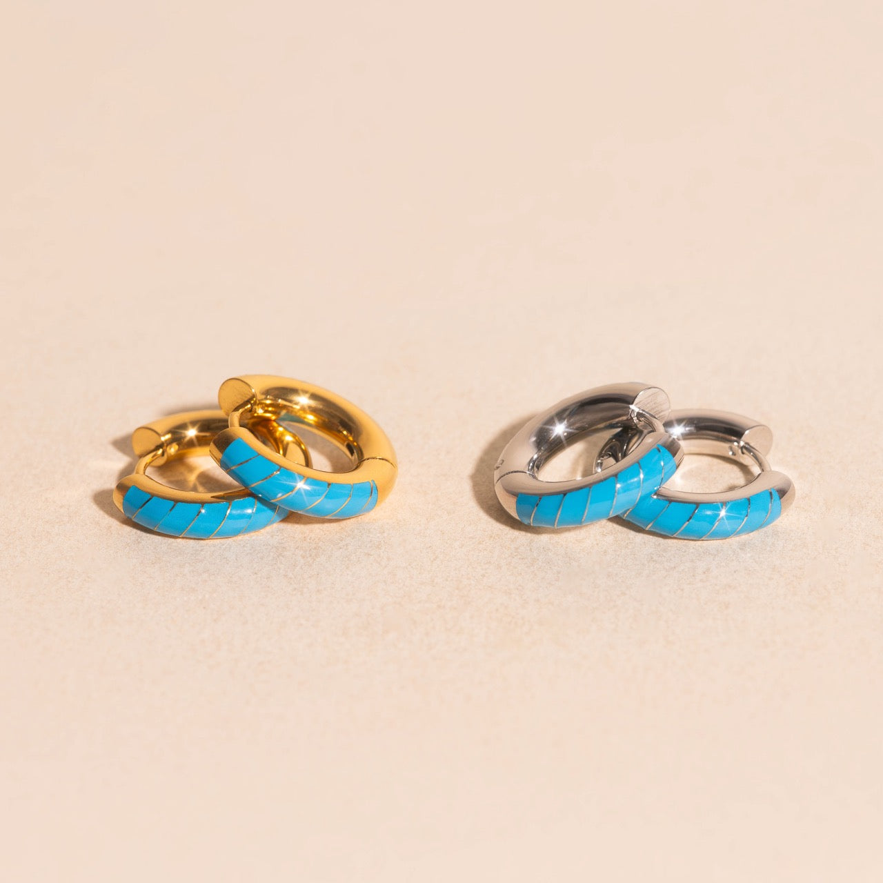 Neon Color Chunky Rounded Huggie Hoop Earrings