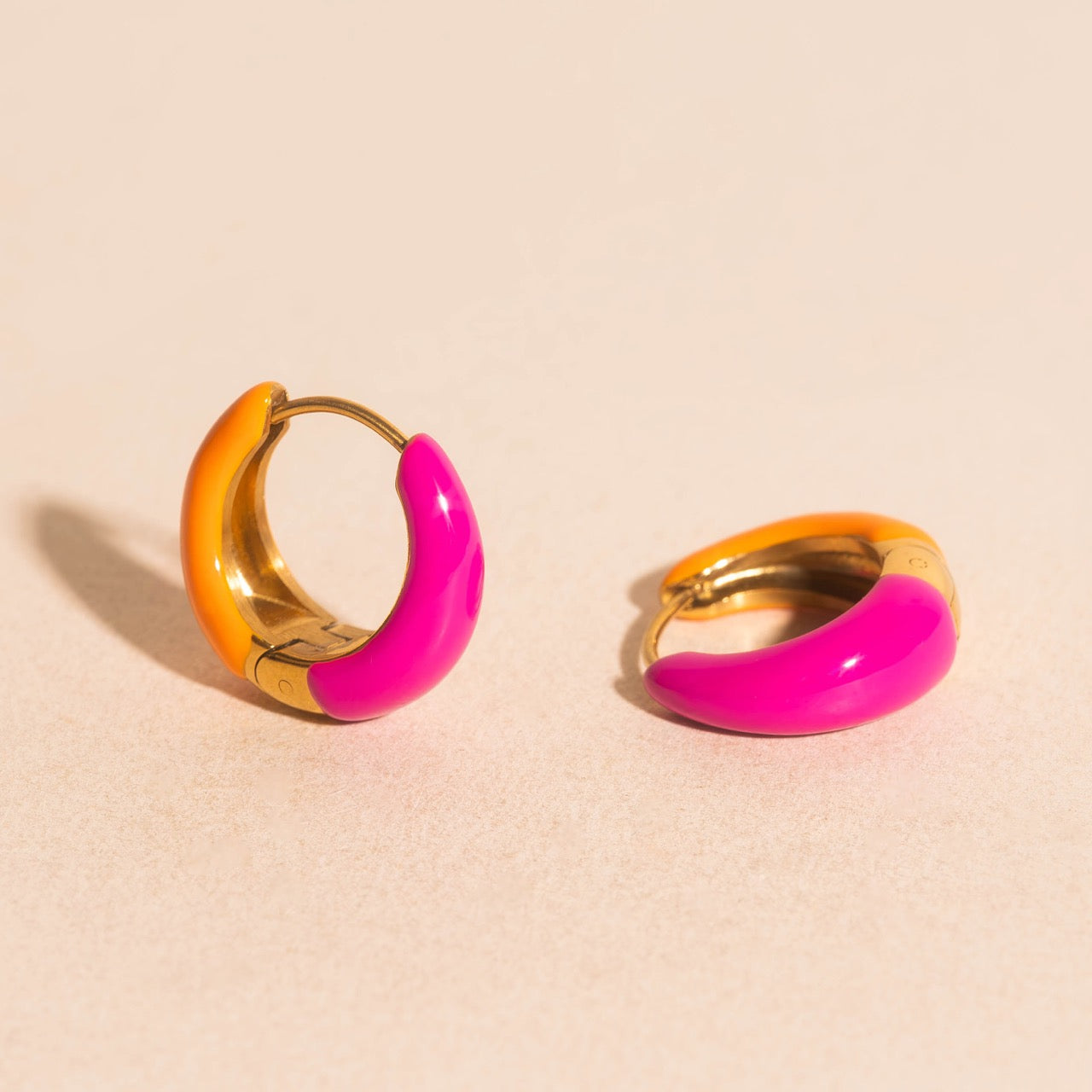 Neon Split Teardrop Chunky Huggie Hoop – Oh Clementine