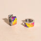 Beach Towel Super Chunky Huggie Hoop Earrings