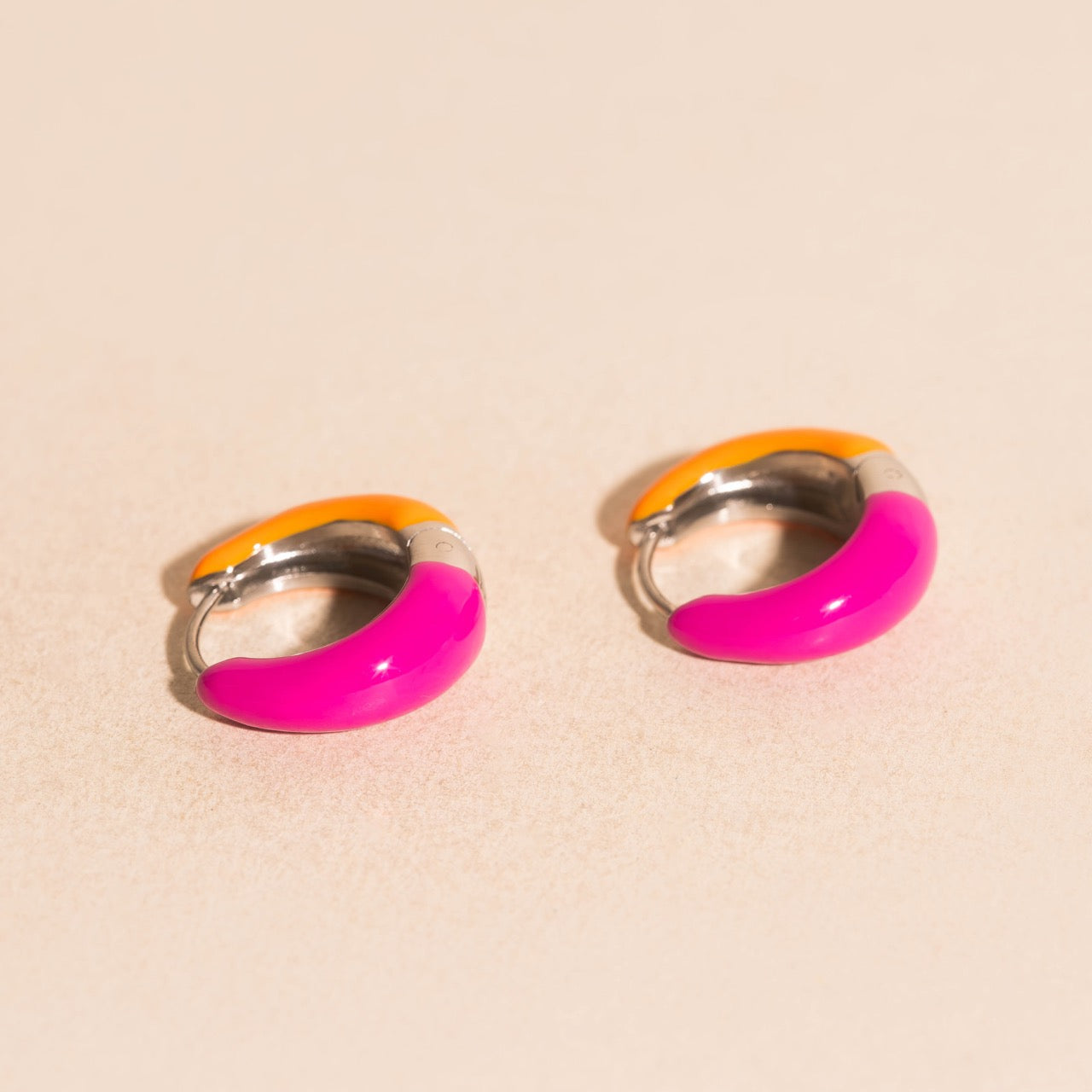 Neon Split Teardrop Chunky Huggie Hoop