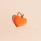 Neon Orange Heart Necklace Charm