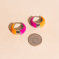 Neon Split Teardrop Chunky Huggie Hoop