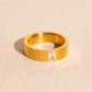 Crystal Baguette Textured  Ring