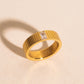 Crystal Baguette Textured  Ring