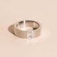 Crystal Baguette Textured  Ring