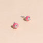 Pink Color Dab Stud Earring