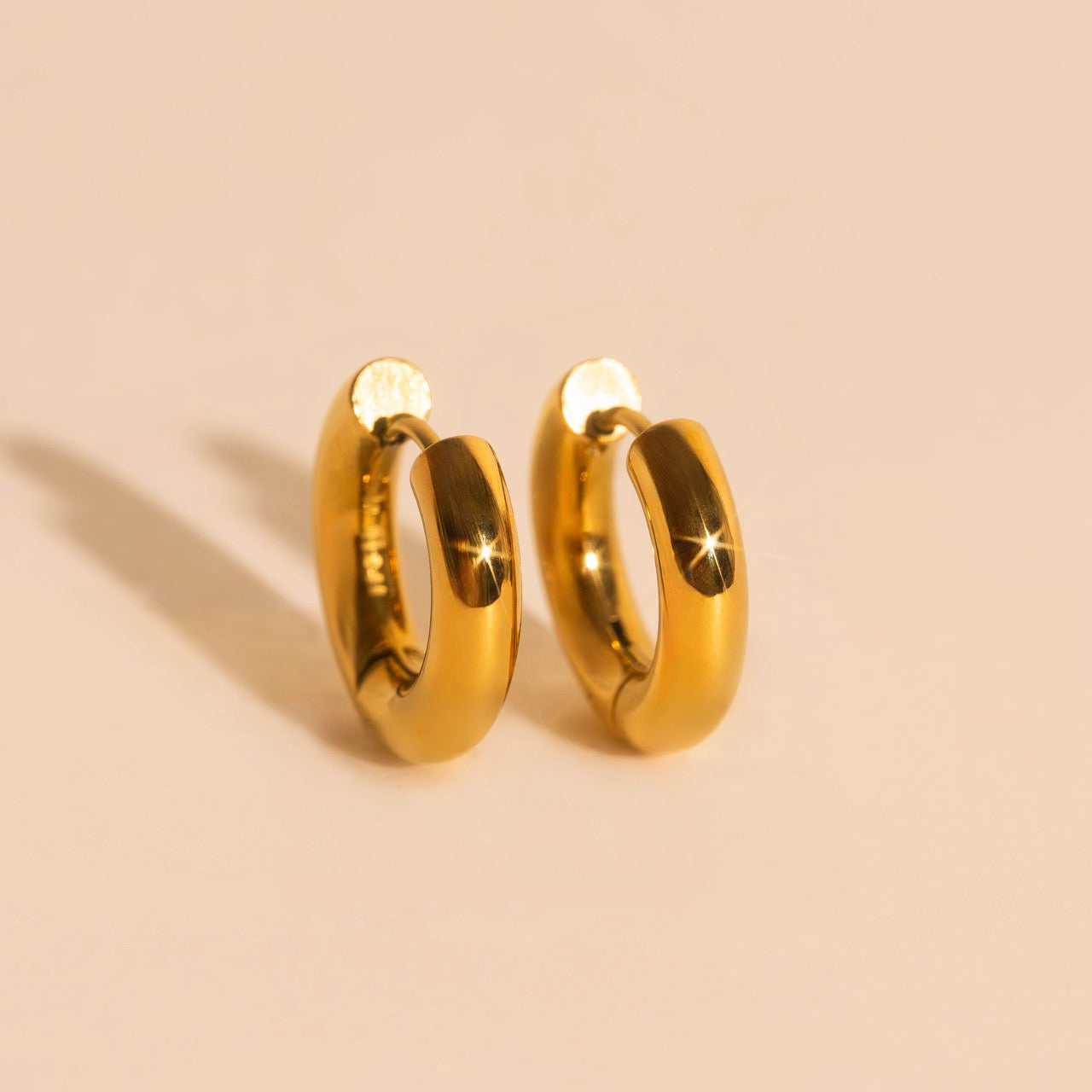 Chunky Rounded Huggie Hoop Earrings