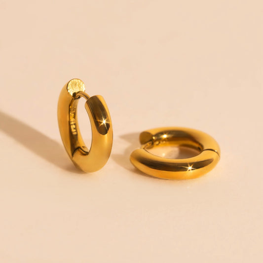 Chunky Rounded Huggie Hoop Earrings