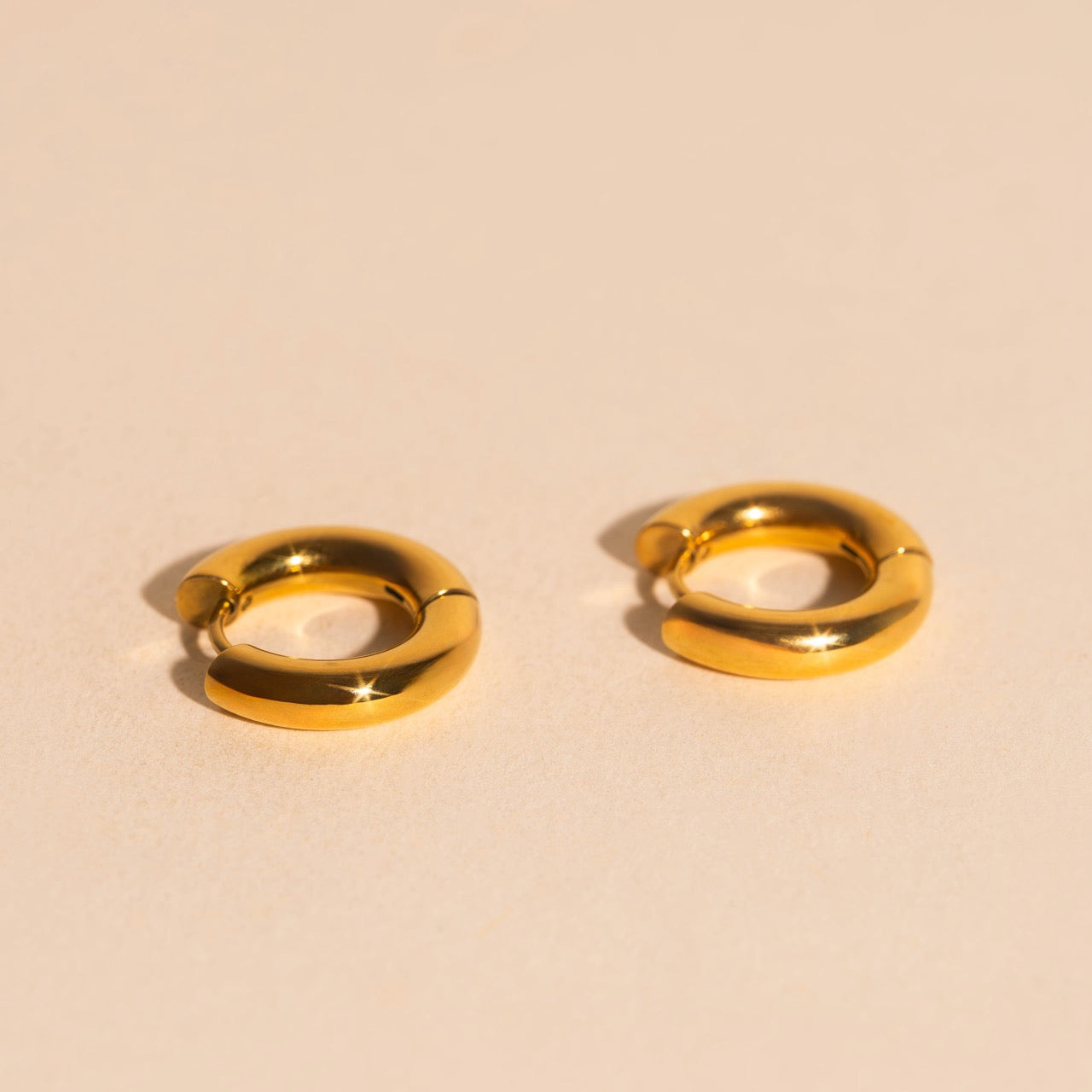 Chunky Rounded Huggie Hoop Earrings
