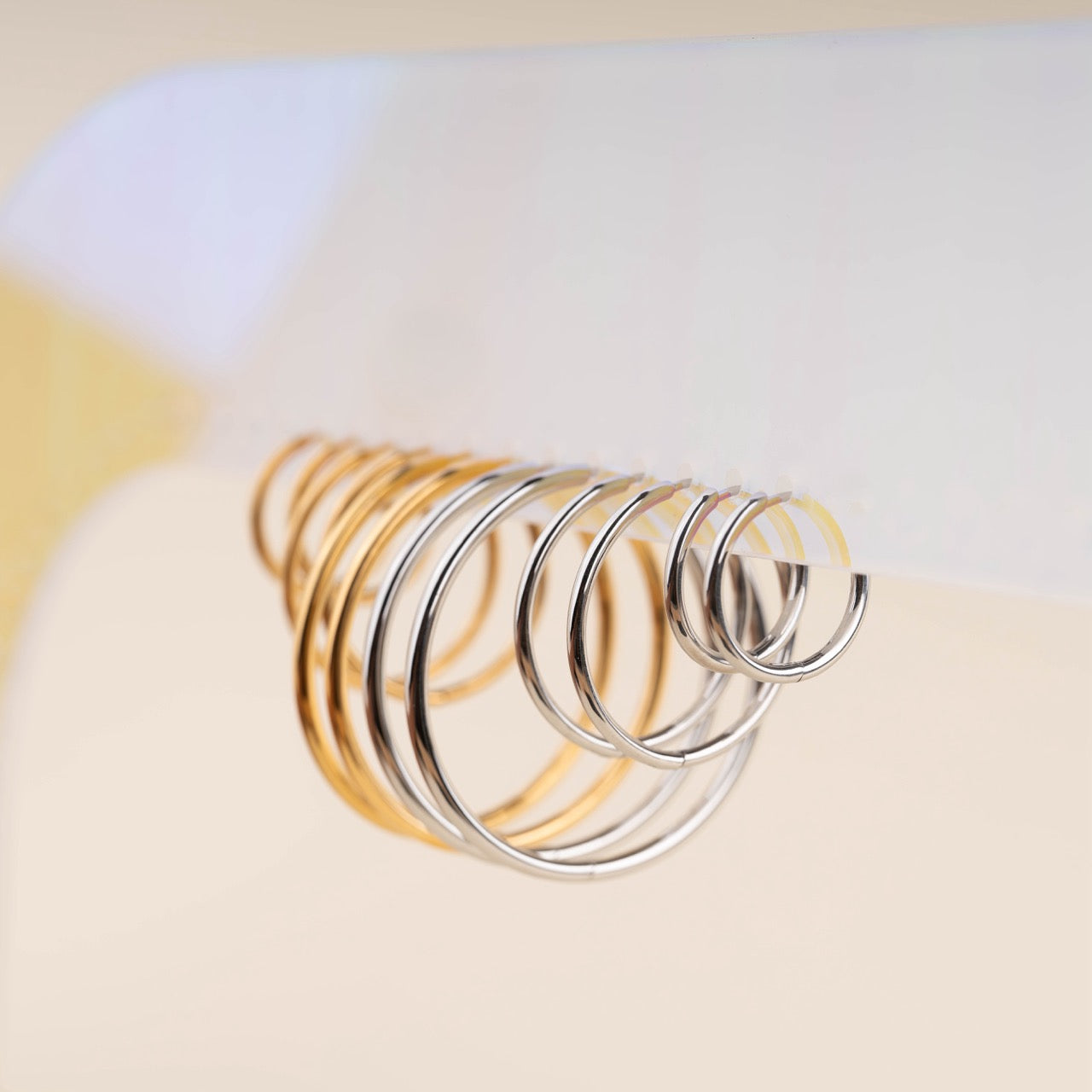 Circle Rounded Huggie Hoop Earrings