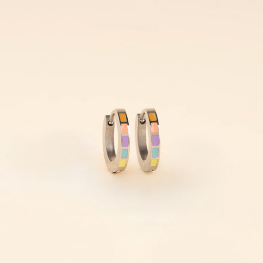 Rainbow Huggie Hoop Earrings