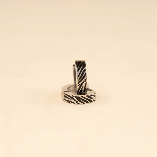 Zebra-print Chunky Huggie Hoop Earrings