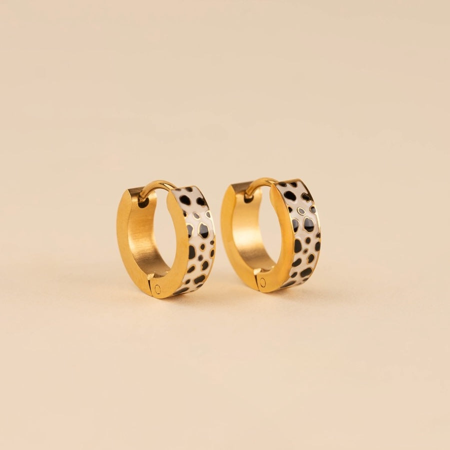 Leopard Chunky Huggie Hoop Earrings