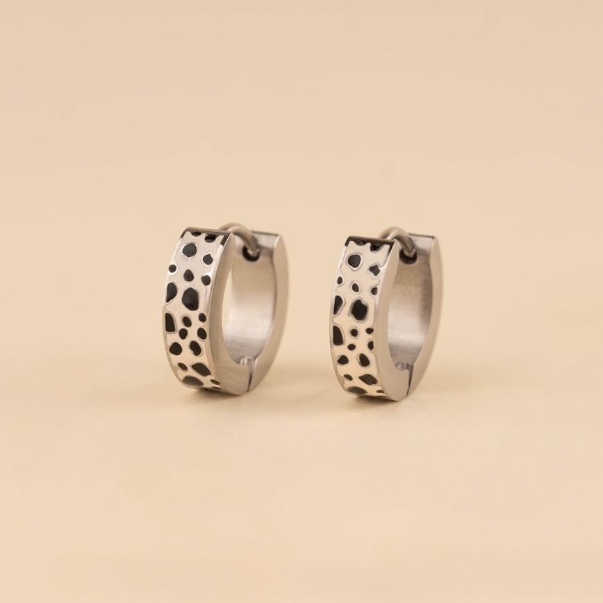 Leopard Chunky Huggie Hoop Earrings