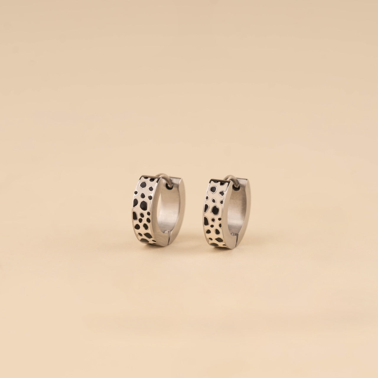 Leopard Chunky Huggie Hoop Earrings
