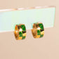 9mm Block Checkered Super Chunky Huggie Hoop Earrings