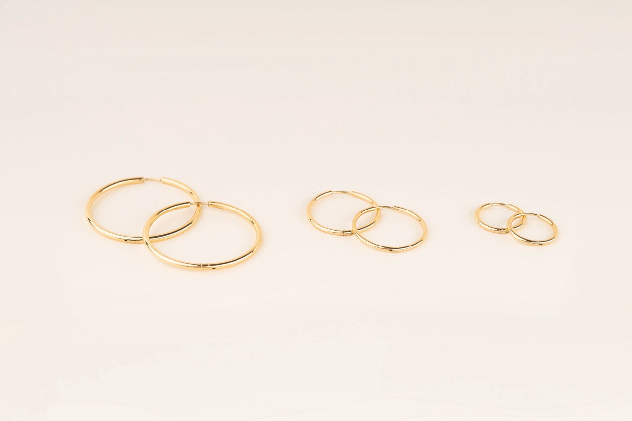 Circle Rounded Huggie Hoop Earrings