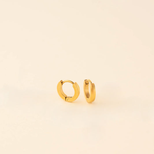 Smooth Tiny Huggie Hoop Earrings