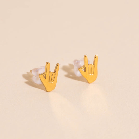 I Love You Stud Earrings