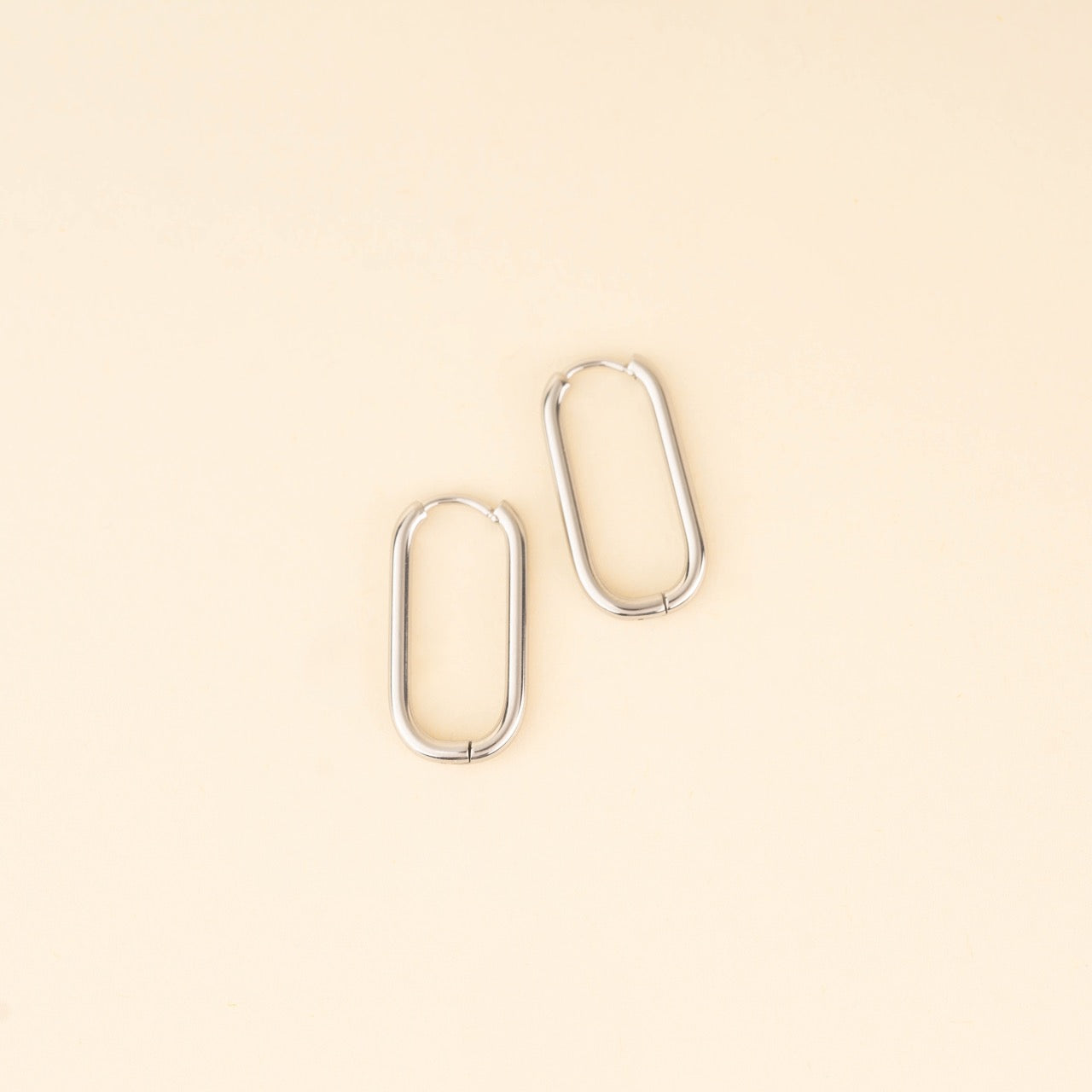 Rectangle Rounded Huggie Hoop Earrings