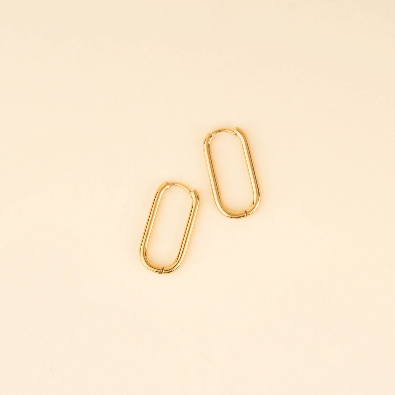 Rectangle Rounded Huggie Hoop Earrings